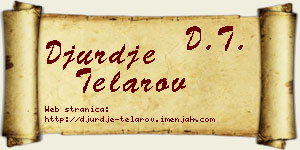 Đurđe Telarov vizit kartica